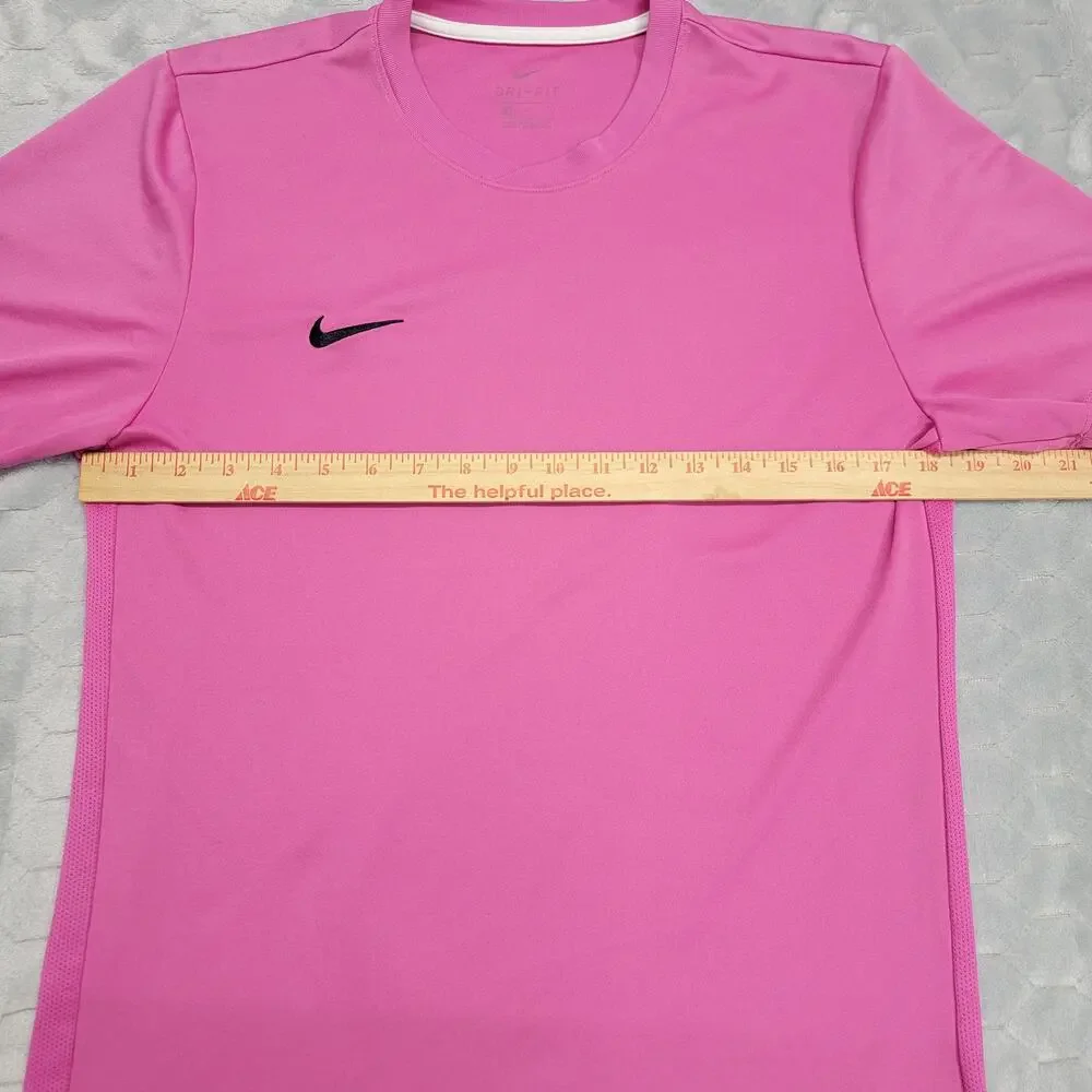 Nike Dri-Fit Mens Medium Pink Short Sleeve Soccer Training Jersey Tee Shirt 5